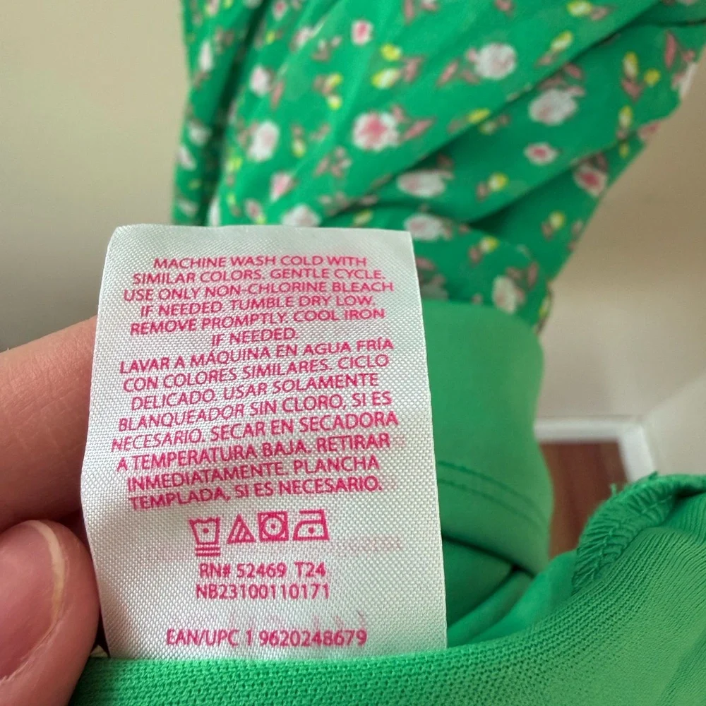 NWT Green Ditsy Floral Ruffle Midi Dress Size XL (15-17 Juniors) Spring - Picture 11 of 11